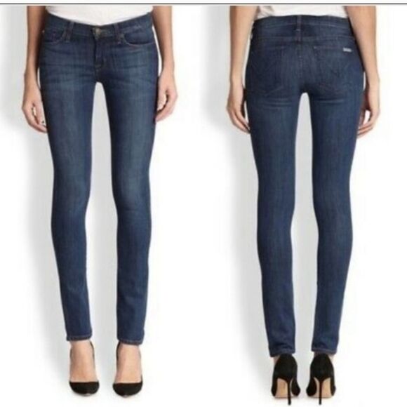 Hudson Colette Midrise Skinny Jean Size 26 Dark Blue Distressed Stretch Denim - Picture 2 of 11